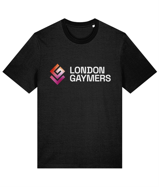 Modern Logo Lesbian Flag Tee (Black)